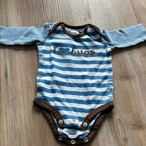 Blue and Brown Striped Kids One Piece